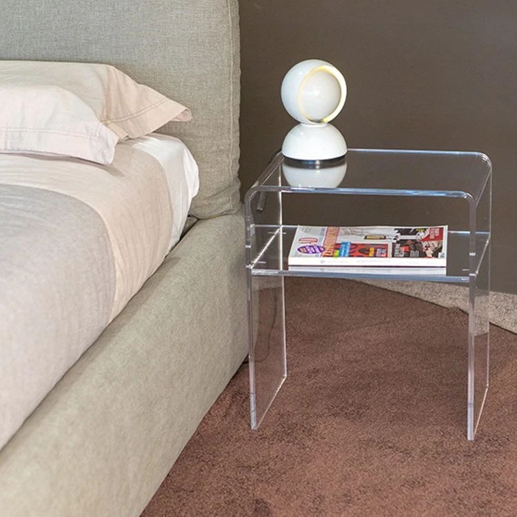 factory customized clear acrylic bedside table