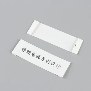 Factory customized clothing accessories brand high quality cloth label polyester end fold woven label