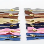 Factory Direct Sale 3# Metal Brass Automatic Lock Zipper Fashion Metal Zipper Making Machine