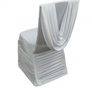 factory direct sale back ruffled universal wedding decoration spandex chair covers