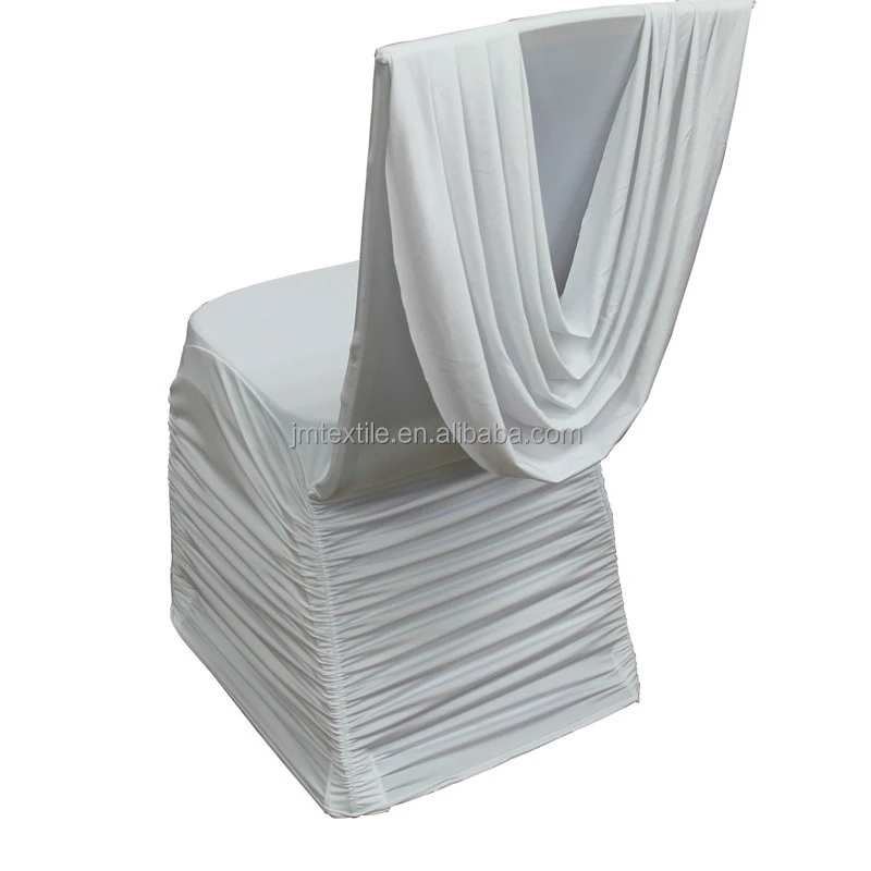factory direct sale back ruffled universal wedding decoration spandex chair covers
