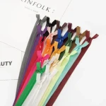 Factory Prdownwholesale Close-end 3# Woven Tape and Lace Tape Waterproof Zippers with Drop of Slider Hidden Teeth Nylon