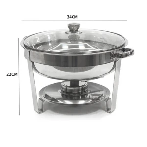 Factory price 4.5L stainless steel Round Shape buffet stove buffet server food warmer luxury chafing dishes pour buffet
