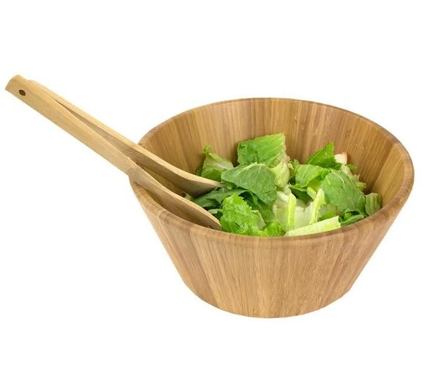 Factory Reusable Handmade 100% Natural Round Salad Bowl Bamboo Wooden Coconut Bowl