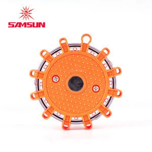 Factory supply Emergency Roadside Safety Flashing light pie dot Disc Traffic Warning Light With Magnetic Base