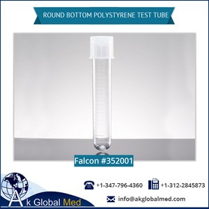 Falcon 352001 14mL Round Bottom Polystyrene Sterile Lab Test Tube with Snap Cap