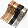Fancy 16mm 18mm 20mm 22mm Double Push Clasp Stainless Steel Milanese Loop Watch Strap Metal Mesh Bracelet Watch Band