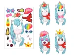 Fancy DIY animal face change early education paste unicorn dressup stickers kid focus development toys make a face stickers