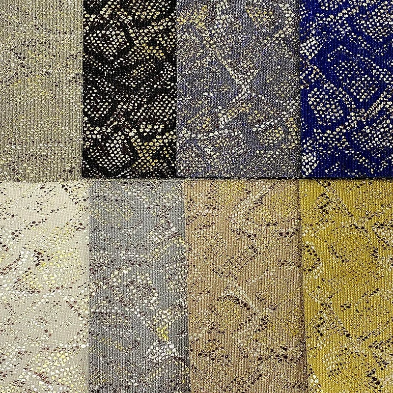 Fashion design embossed snake skin leather PU  fabric  for shoes handbags