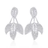Fashion Jewelry Full  Micro Pave Zircon Ear Cuff Clip Leaf Earrings For Women Jackets