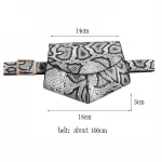 Fashion snakeskin printed fanny packs custom logo waist bag pu leather chest bags women