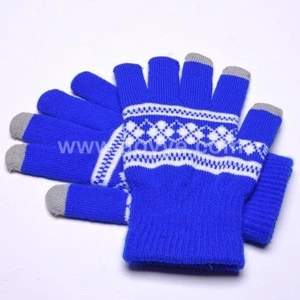 Fashion supplier hot sale smart phone multicolor knitting touch screen gloves