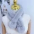 Import Female autumn winter new fur thickening warm scarf pure color wool balls cross students and children from China