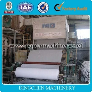 fluff paper making machine from recycled paper wheat straw cotton