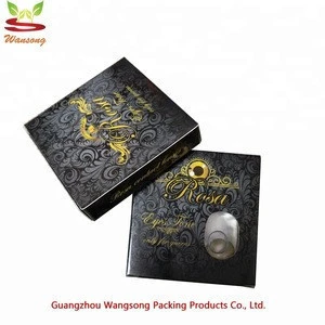foldable customized black contact lenses packaging, blister paper box