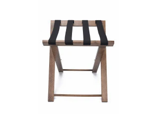 Folding luxury wooden material antique color luggage rack for bedroom