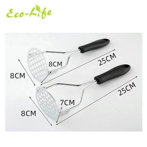 Food Grade Kitchen Tools Stainless Steel Vegetable Ricer and Potato Masher with Plastic Handle