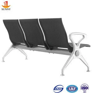 For airport hospital waiting area 3 seats PU padded waiting chair