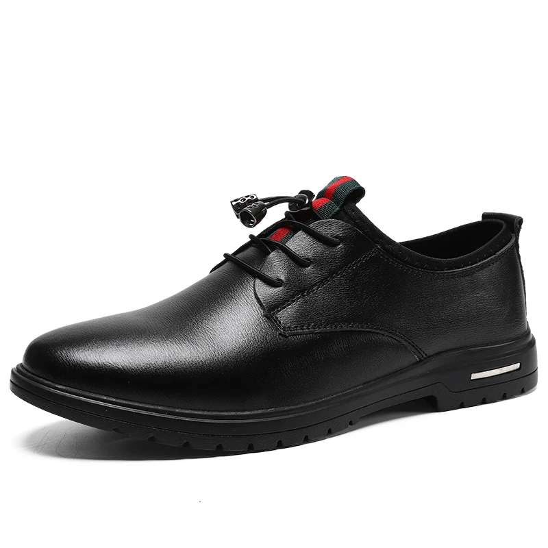 Formal men flat leather upper non-slip rubber not grind feet men women genuine leather office classical shoes mans casual dress