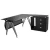 Import Foshan factory black tempered modern glass desk office furniture with drawer from China