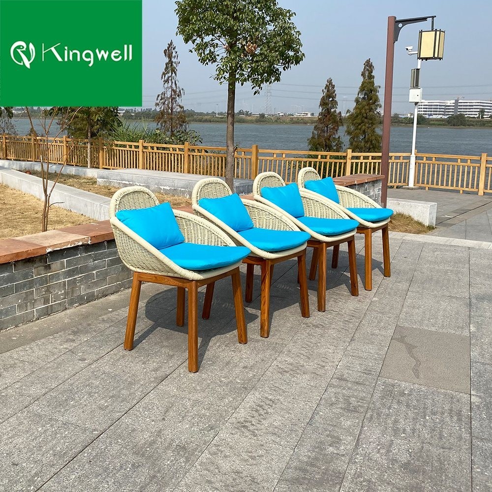 Foshan Factory Luxury High Quality Dining Table Set Wooden Patio Garden Teak Wood Chair Modern Outdoor Furniture