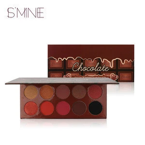 Free sample make your own brand high pigmented 10 color chocolate eye shadow palette