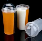 Free Shipping Samples of 700ml Split Cups PP Plastic Twin Cups for Bubble Tea Smoothie Milkshake Cold Drinks