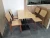 french style cafe shop modern wooden tables and dining chairs for restaurant and coffee shop
