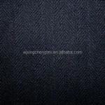 From Wujiang Runze Textile 100% Polyester Navy Tweed Herringbone Fabric For Apparel