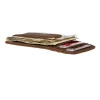 Front Pocket Wallet with Credit Card Holder RFID Slim Brown Top Grain Leather Magnetic Money Clip