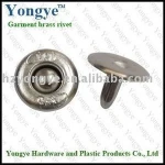 Garment brass rivet