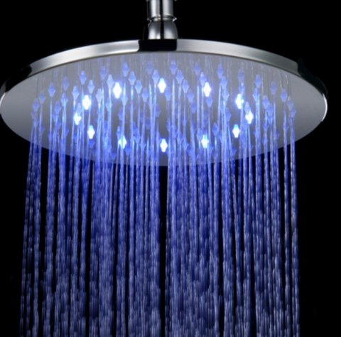 Gibo 12 inch Rainfall Shower Faucet Set Wall Mounted Bath Shower  Waterfall LED Light Mixer Tap Body Massage Jet Shower Head