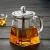 Gift Tea Set 600ml Glass Tea Set with Candle Warmer &amp; 6 Double Wall Tea Cups