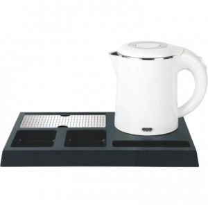 Giftforall hotel luxury 0.7L double layer Anti-hot electric kettle with integral Tray