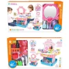 Girl toys 3in1 Cooking Kitchen set&amp; Dresser table Funny Suitcase Play toys set