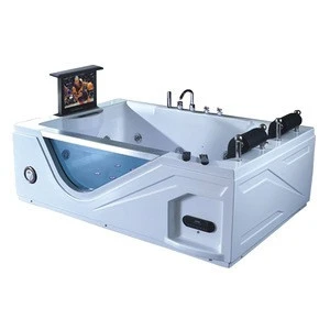 Glass Bathroom Acrylic Whirlpool Massage Bathtub With TV