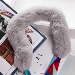 Good Style Pink Fur Collar Imitation Faux Rabbit Fur Scarf Winter Coat Fur Collar