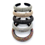 Gorgeous Baroque Full Colorful Crystal Headband for Women Luxury Shiny Rhinestone Padded Headband Bridal Wedding Hair Accessory