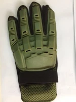 Green Army Color Full Finger Paintball Gloves, back cover protection paintball gloves
