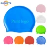 Guangdong factory color print custom silicone swim cap for adult kids