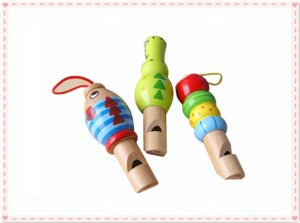 Haplopore animal shaped kids Wooden fancy whistle