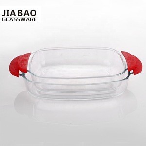Heat resistant pyrex glass bakeware oven safe rectangle glass baking tray dish set TZ4-GB13G58A