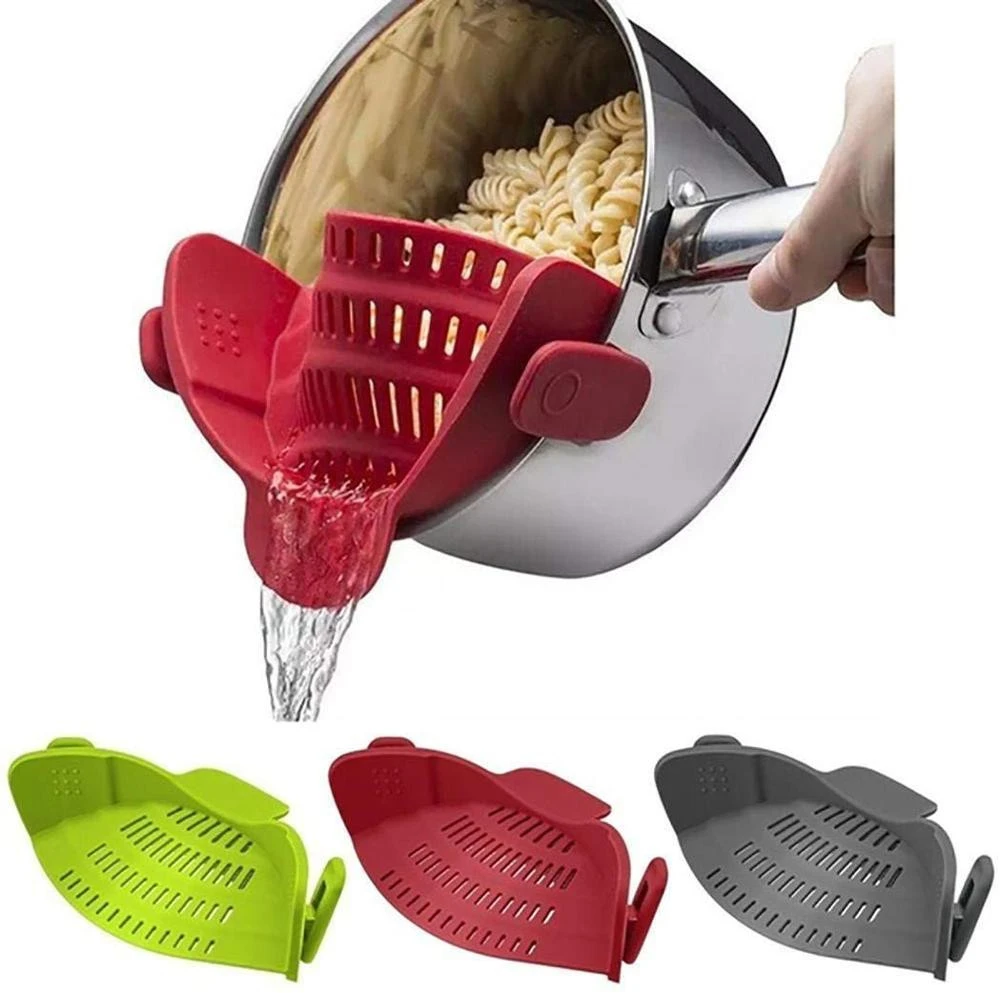 Heat Resistant Silicone Snaps Strain Clip On Colander Food Strainers