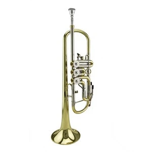 High grade professional Gold lacquer Rotary Trumpet