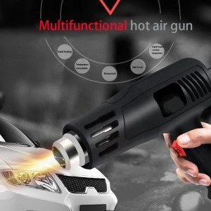 High quality 2000W  adjustable temperature hot air gun US  Industrial hot air gun with 5 Tips Nozzles