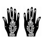 high quality 3 Layers reusable henna stencils sticker tattoo airbrush henna tattoo sticker