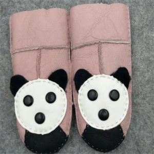 High Quality Cheap Price Kids sheepskin Mittens Leather Gloves mittens for kids in Winter