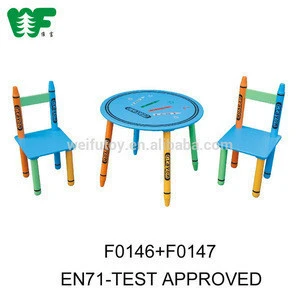 High quality children solid wood round portable study writing chair and table used school furniture for sale
