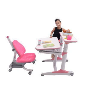 High quality Commercial furniture custom height adjustable children table and chair kid study table with chair