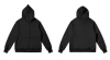 High quality custom logo drop shoulder black zip up  plain blank full face mens hoodie with zipper